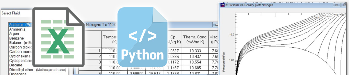 REFPROP Excel Python連携イメージ画像