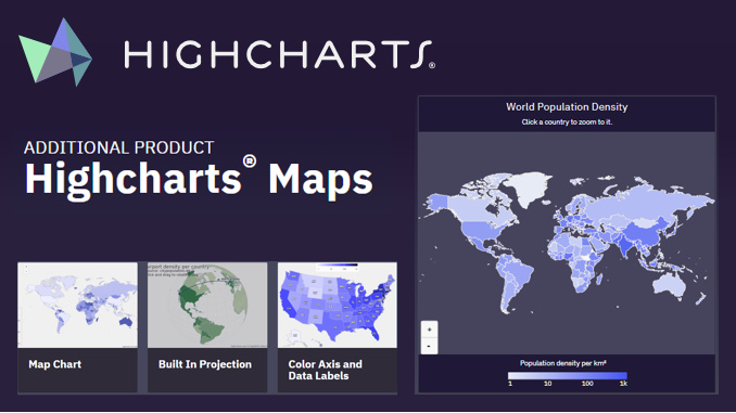Highcharts Mapsを取り扱っております