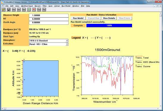 画像:PcModWin | MODTRAN Windows インターフェース