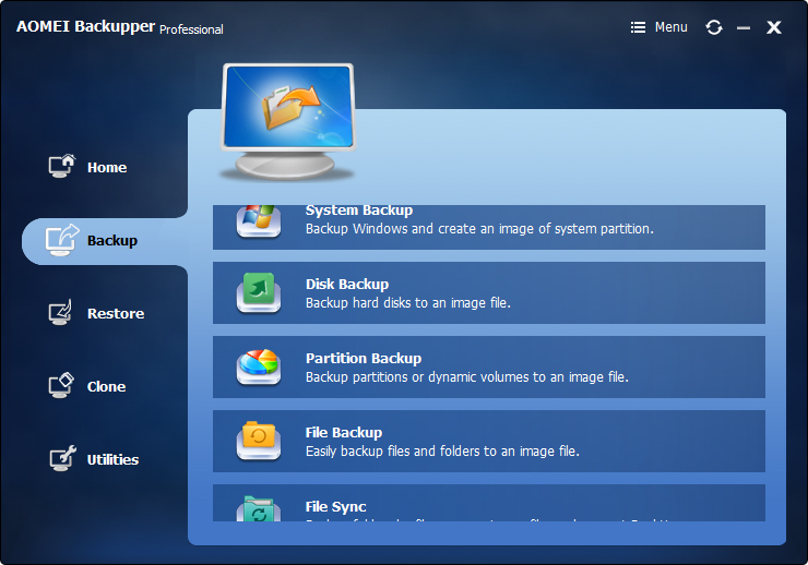 AOMEI Backupper (Workstation/Server/Technician) | Windows バックアップ ソフトウェア