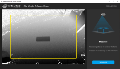 Intel RealSense DIM Weight Software | ロジスティクス ワークフロー管理 体積測定ソフトウェア