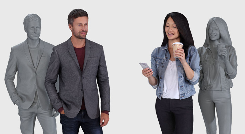 RenderPeople 3D People | フォトリアリスティック 人物 3Dモデル データ