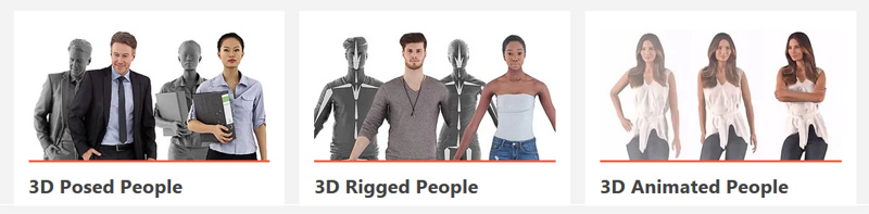 RenderPeople 3D People | フォトリアリスティック 人物 3Dモデル データ