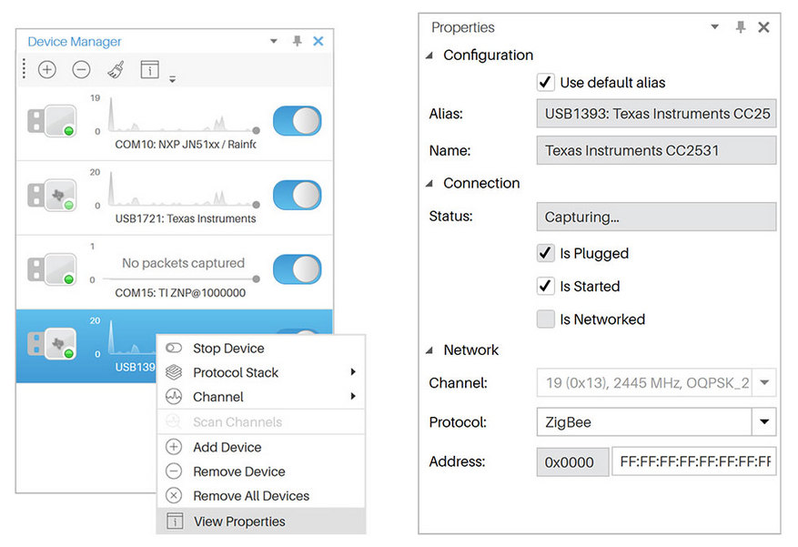 Ubiqua | IEEE 802.15.4 プロトコル アナライザ