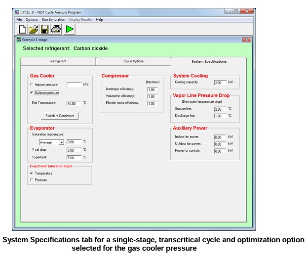 CYCLE_D: NIST Vapor Compression Cycle Design Program | 蒸気圧縮冷凍サイクル分析プログラム