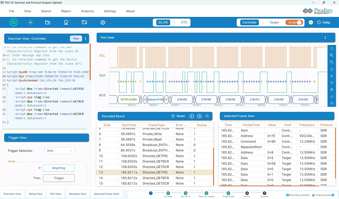 I3C Protocol Analyzer and Exerciser