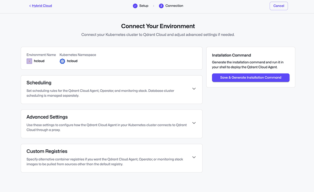 Qdrant Cloud (Hybrid Cloud / Private Cloud)