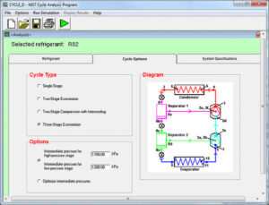 CYCLE_D: NIST Vapor Compression Cycle Design Program