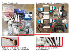 "Complete Kit" と "Complete Kit Pre-assembled Legs" との比較