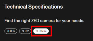 Stereolabs zed mini